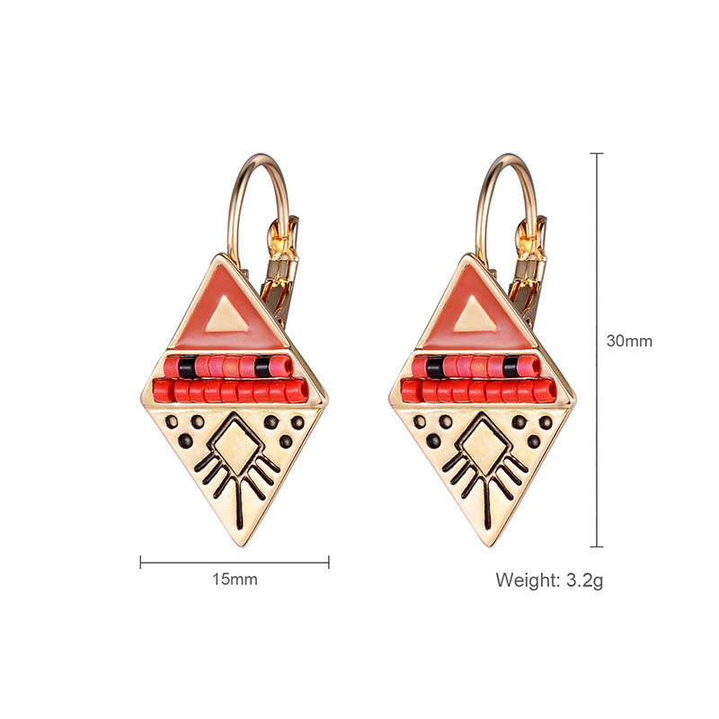 Rhombus Geometric Temperament Personality Earrings