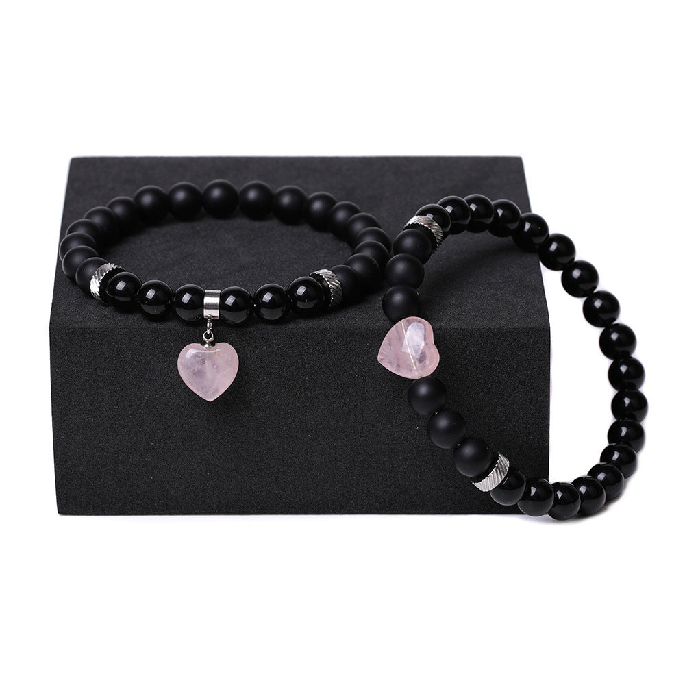 Natural Stone Couple Love Bracelet Suit