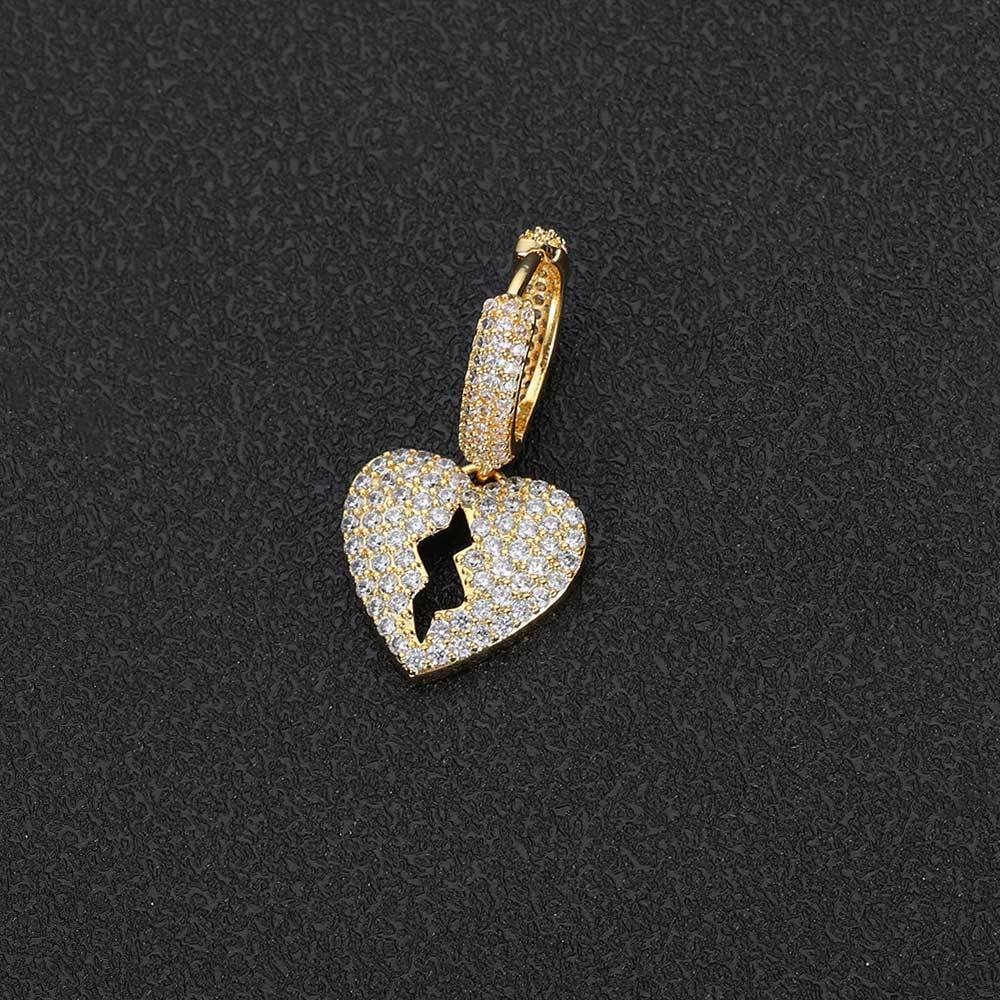 Hip Hop Copper Material Diy Heartbroken Full Personality Earrings