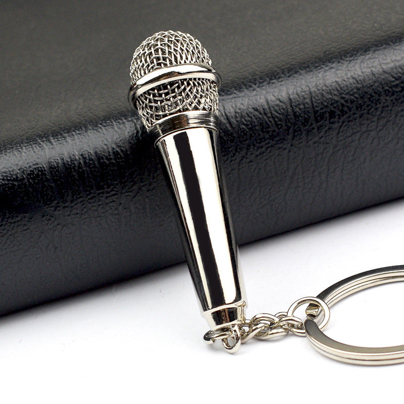 Metal microphone keychain