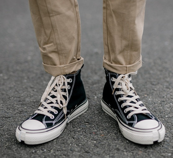 High-tops canvas shoes