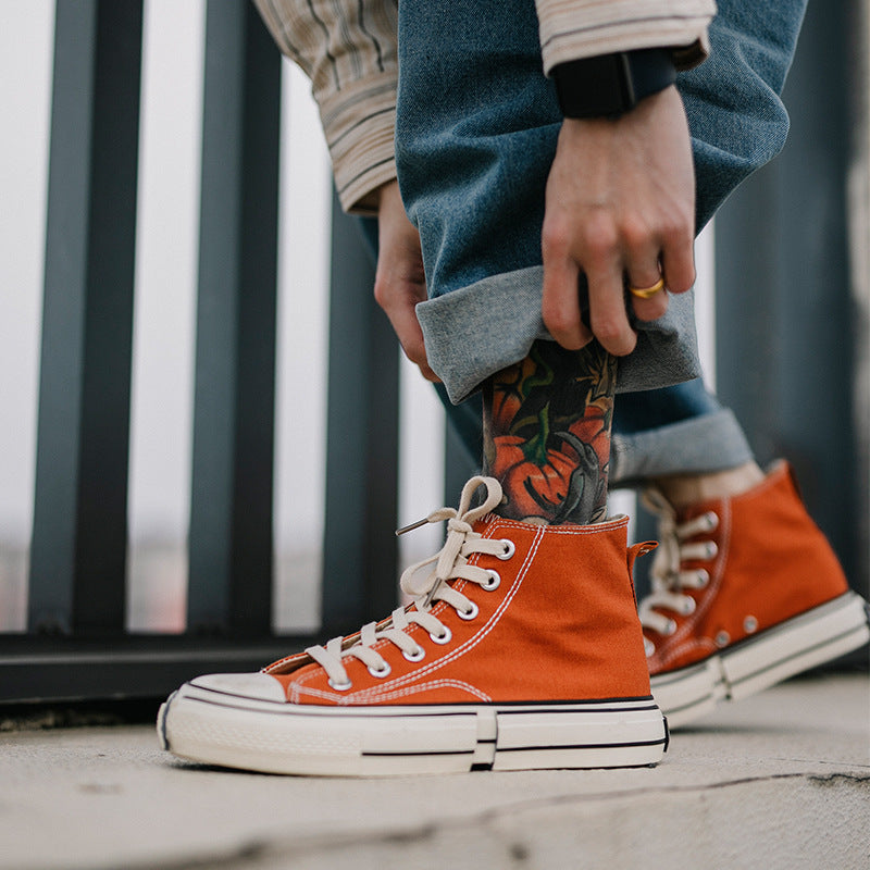 High-tops canvas shoes