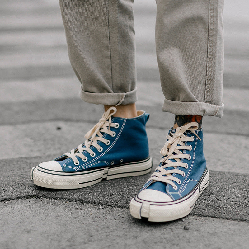 High-tops canvas shoes