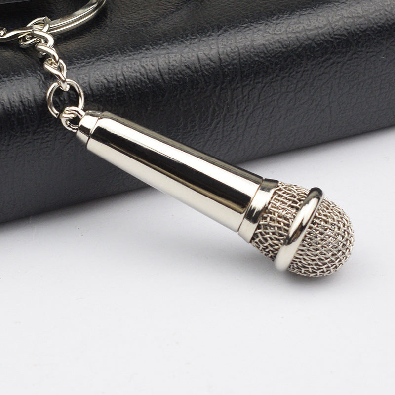 Metal microphone keychain