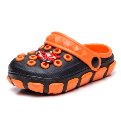 Children's hole shoes Summer new children's slippers Medium big children's slippers Baotou outdoor beach shoes