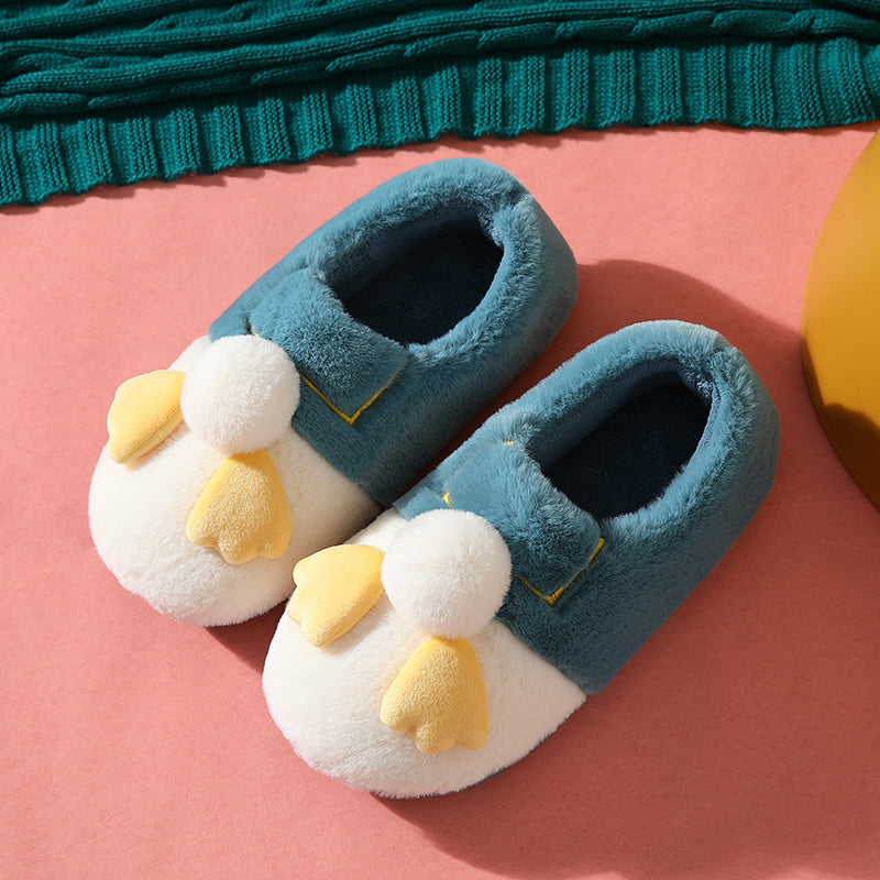 Plush couple home slippers
