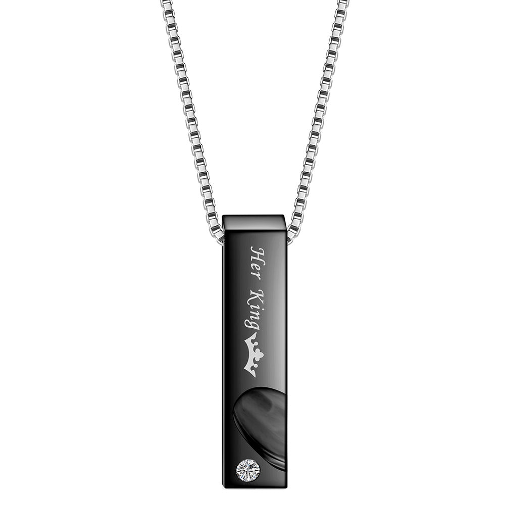 Titanium steel couple necklace