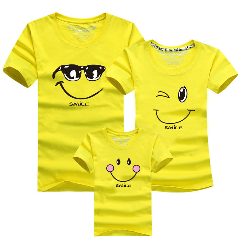 Cotton round neck parent-child outfit