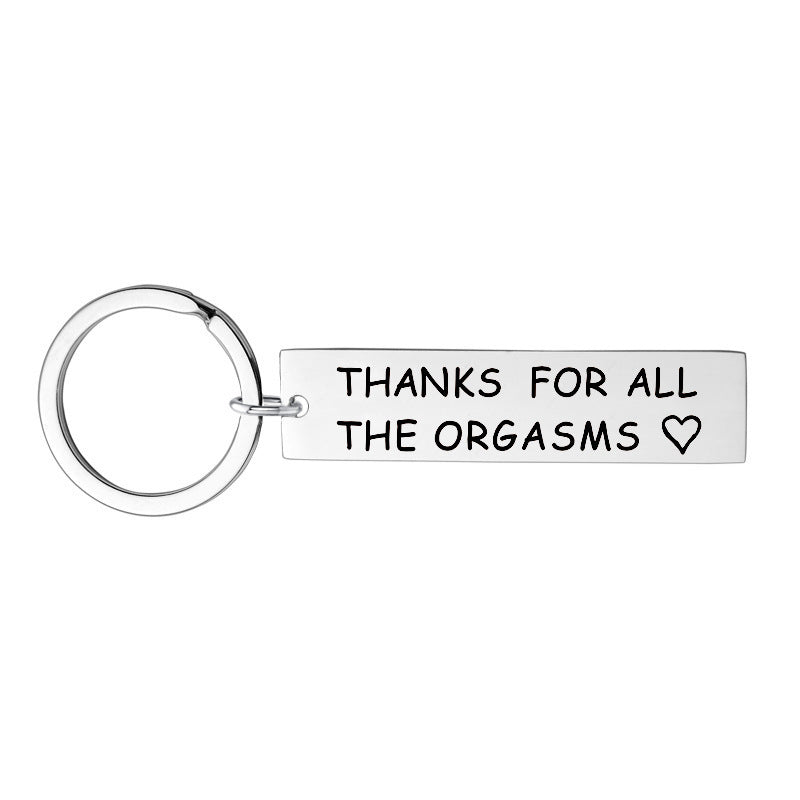 Stainless Steel Keychain Couple Black Humor Gift