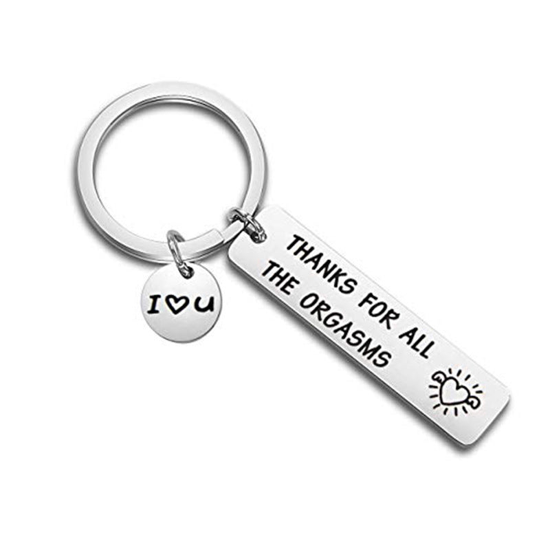 Stainless Steel Keychain Couple Black Humor Gift