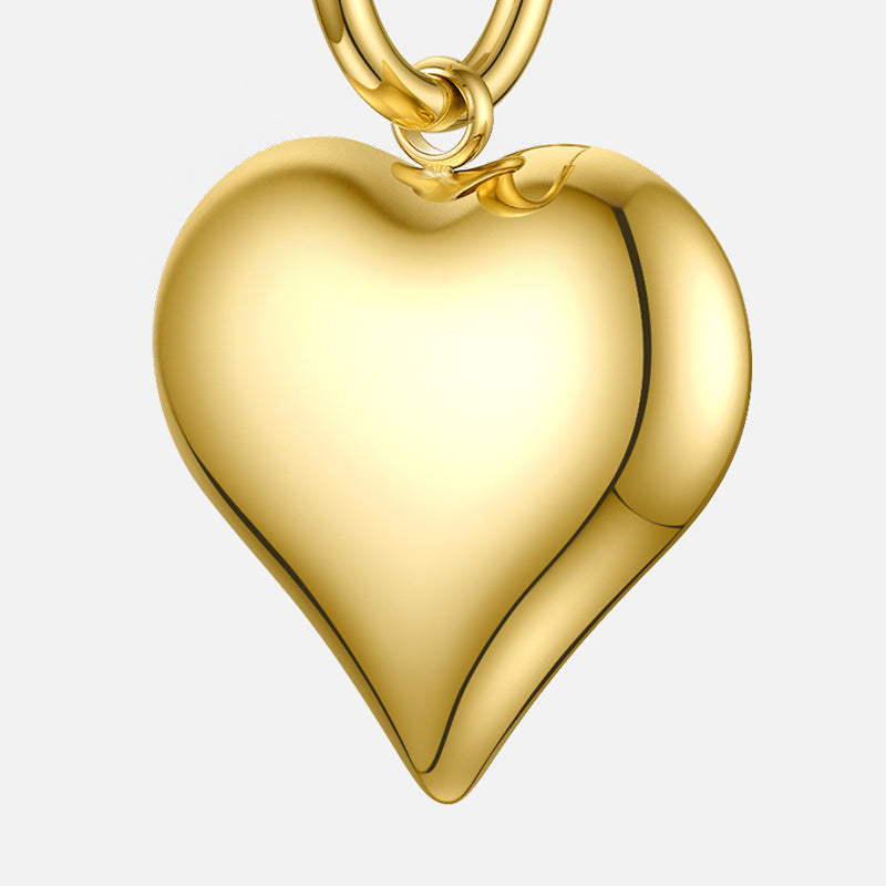 Fashionable Personality Titanium Steel Heart-Shaped Earrings