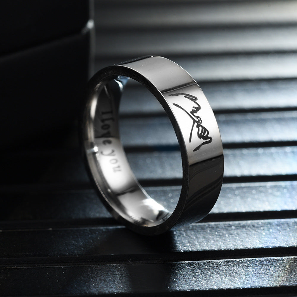 Hand In Hand Stainless Steel Couple Ring Jewelry