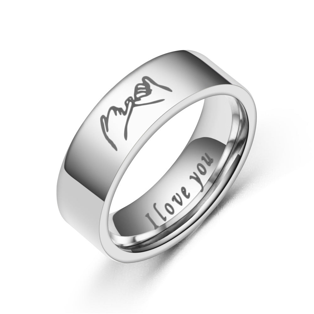 Hand In Hand Stainless Steel Couple Ring Jewelry