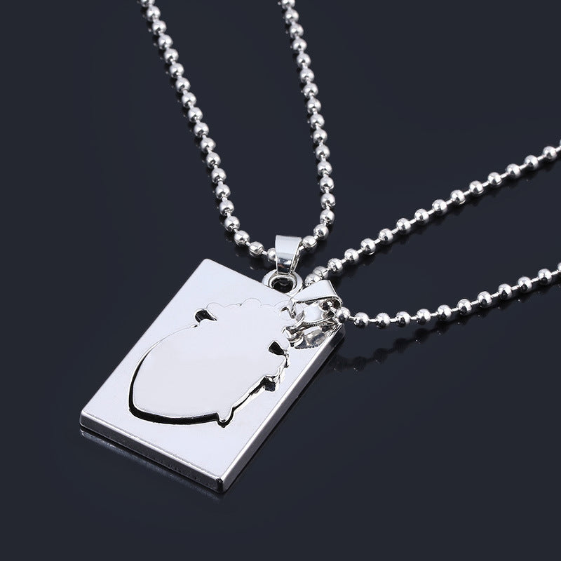 Puzzle Jewelry Couple Collares Anatomical Heart Necklace