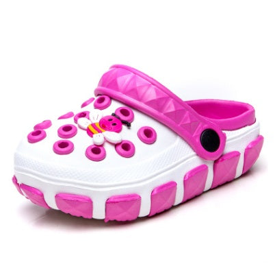 Children's hole shoes Summer new children's slippers Medium big children's slippers Baotou outdoor beach shoes
