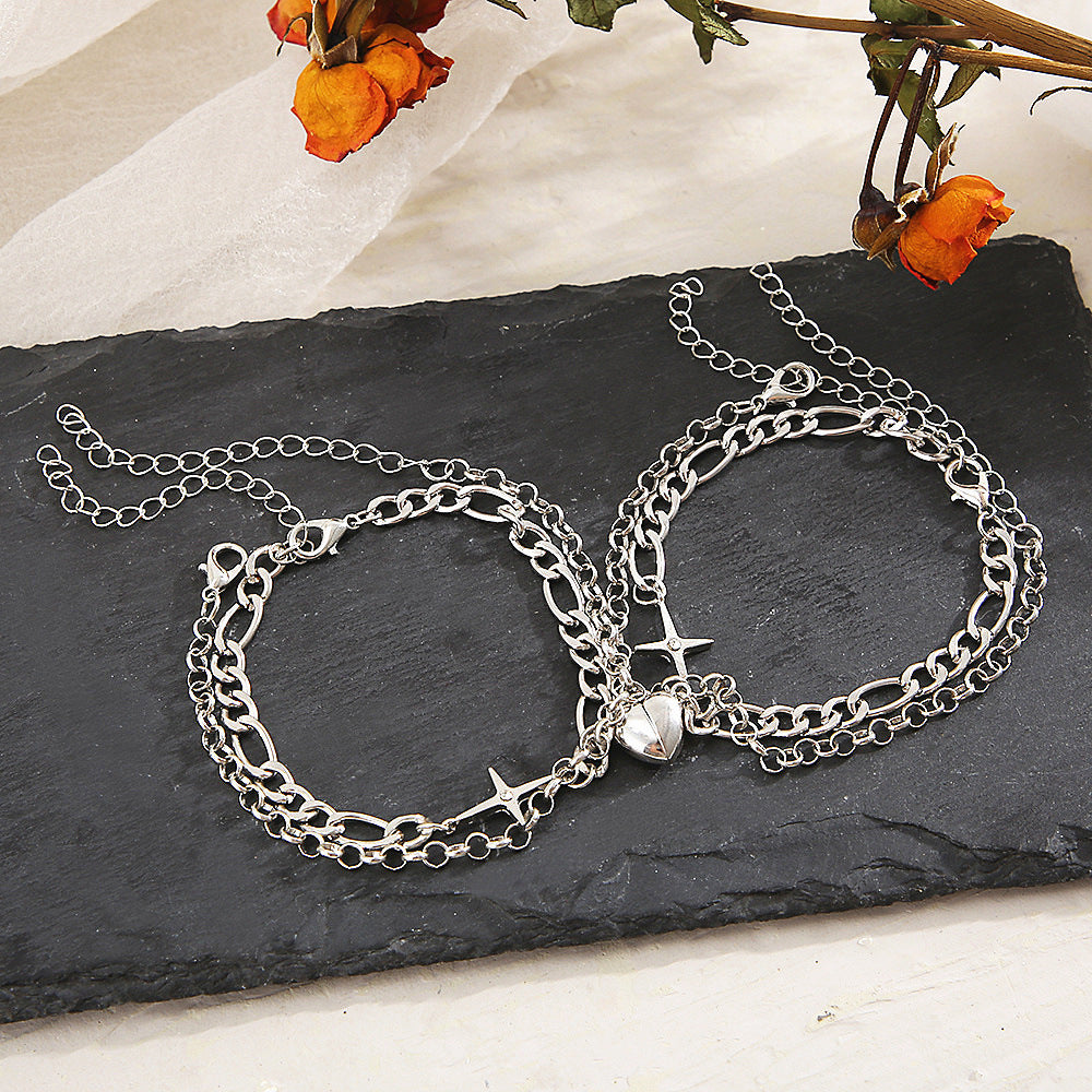 Fashion Jewelry Magnet Love Suction Bracelet Couple Valentines Day Gift