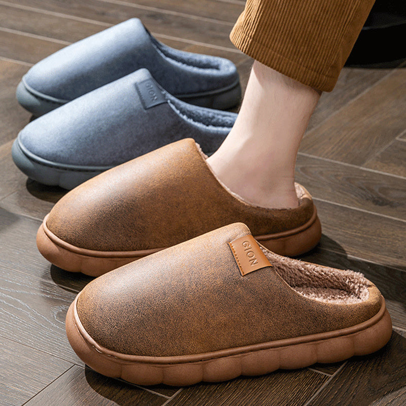 Home Slippers Winter Warm Fleece Shoes Indoor Bedroom Floor Plush Slippers For Women Couple