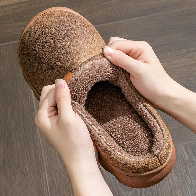Home Slippers Winter Warm Fleece Shoes Indoor Bedroom Floor Plush Slippers For Women Couple