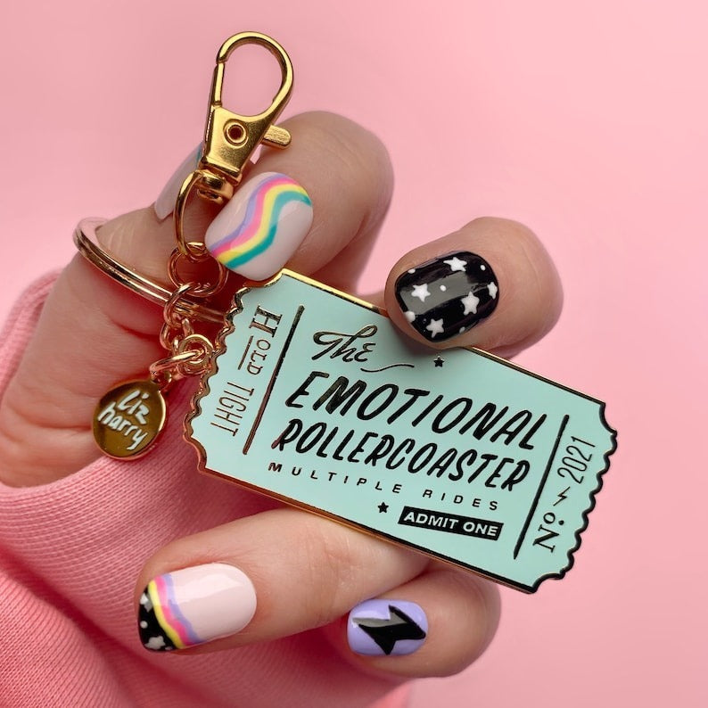 Emotional Roller Coaster Ticket Keychain