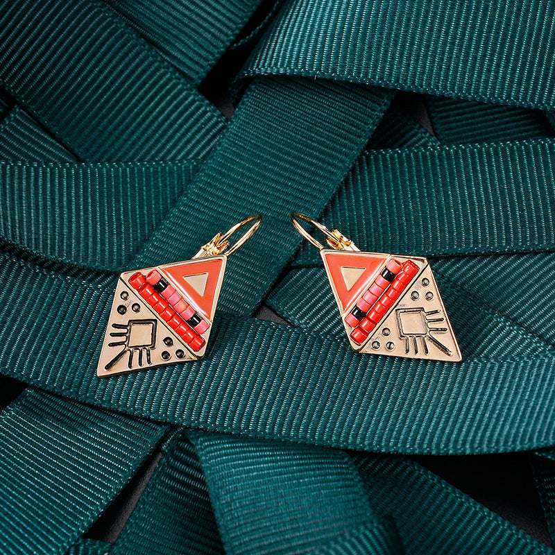 Rhombus Geometric Temperament Personality Earrings