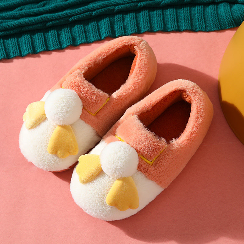 Plush couple home slippers