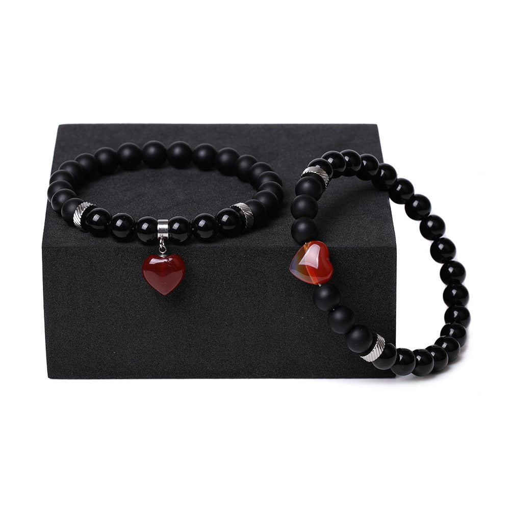 Natural Stone Couple Love Bracelet Suit