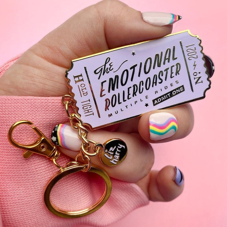 Emotional Roller Coaster Ticket Keychain