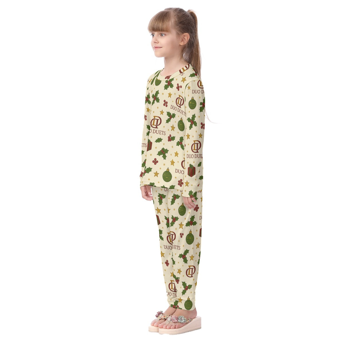 DUODUETS Kids Christmas Pajamas Set - Soft & Stretchy Print Sleepwear for Comfortable Family Nights