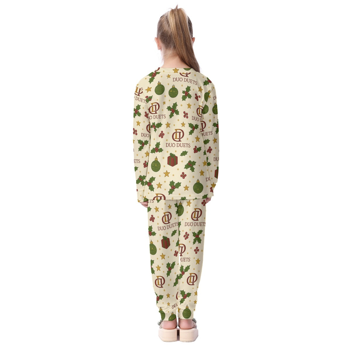 DUODUETS Kids Christmas Pajamas Set - Soft & Stretchy Print Sleepwear for Comfortable Family Nights