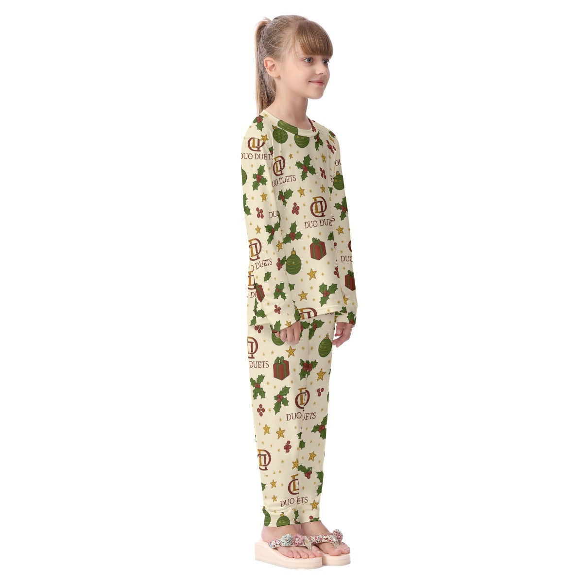 DUODUETS Kids Christmas Pajamas Set - Soft & Stretchy Print Sleepwear for Comfortable Family Nights