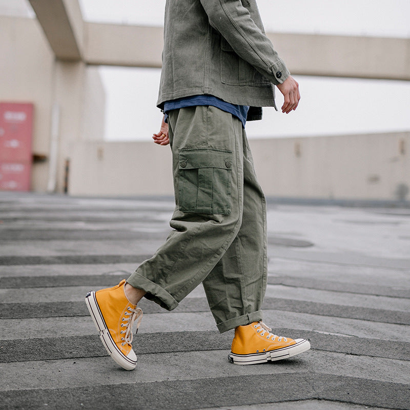 High-tops canvas shoes
