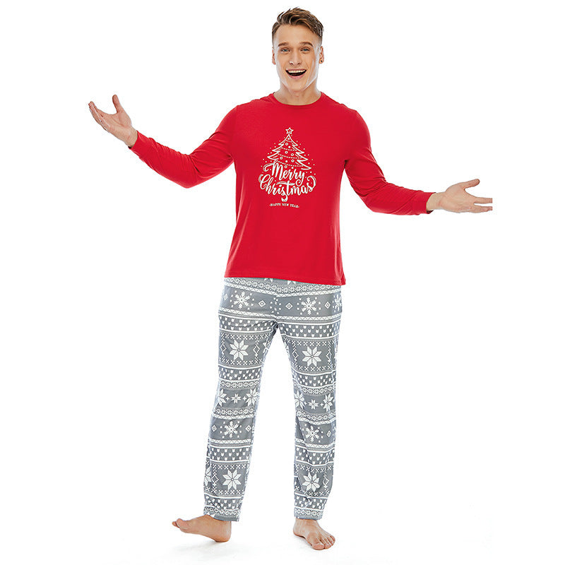 Women's Long Sleeved Trousers Home Service Couple Christmas Pajamas