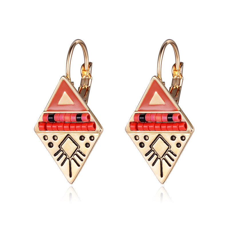 Rhombus Geometric Temperament Personality Earrings