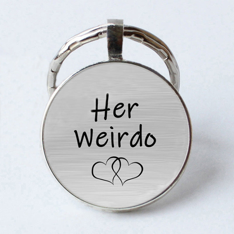 Funny Couple Letter Keychain Pendant Time