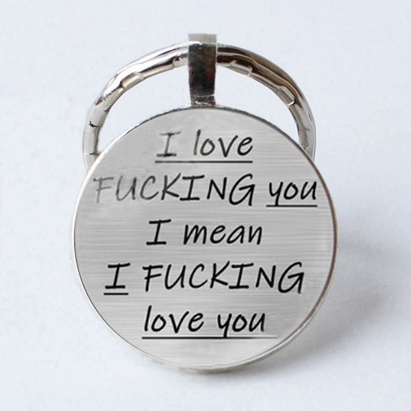 Funny Couple Letter Keychain Pendant Time