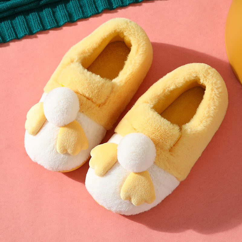 Plush couple home slippers