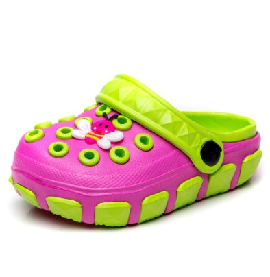 Children's hole shoes Summer new children's slippers Medium big children's slippers Baotou outdoor beach shoes