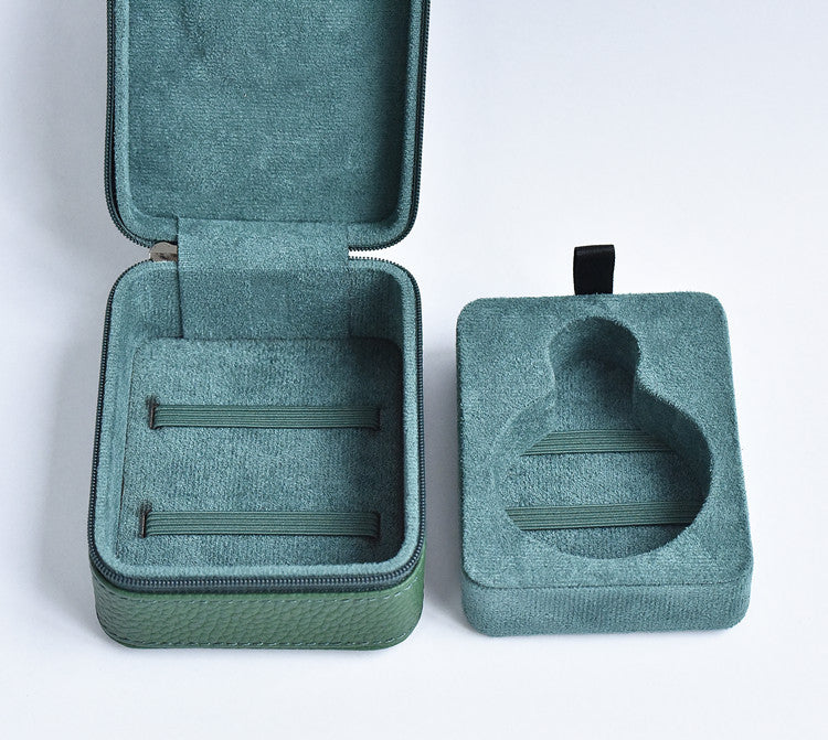Portable Leather Pocket Watch Storage Box