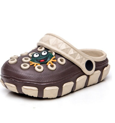 Children's hole shoes Summer new children's slippers Medium big children's slippers Baotou outdoor beach shoes