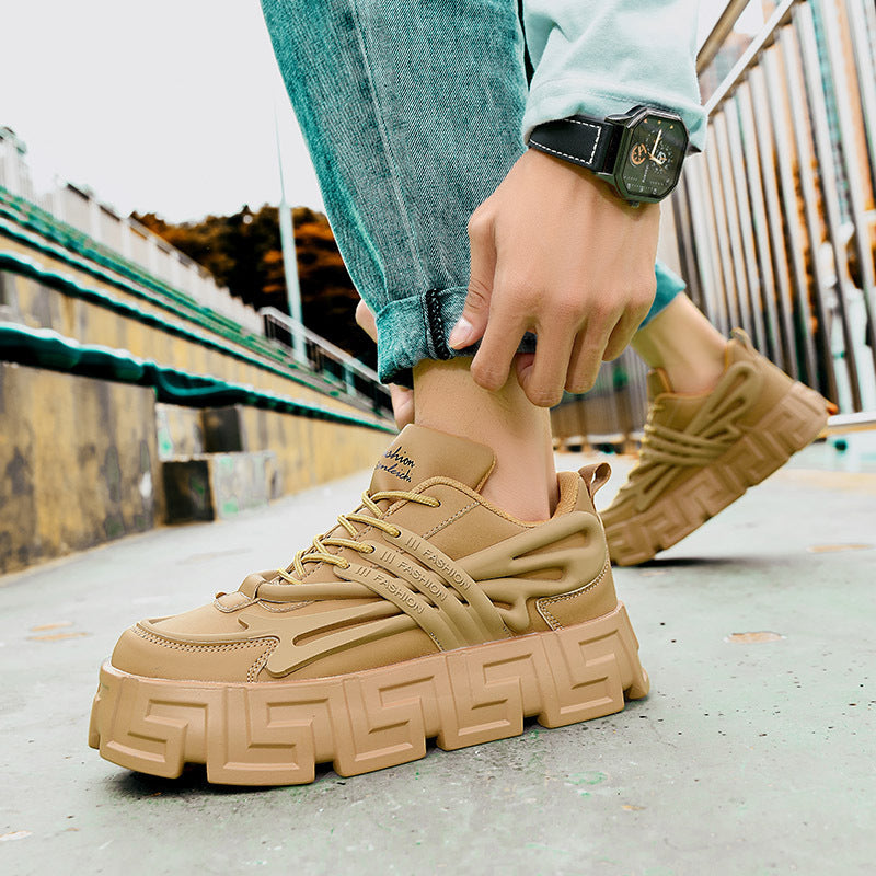 Thick Soled Elevated Casual Fashion Men's Low Top Shoes