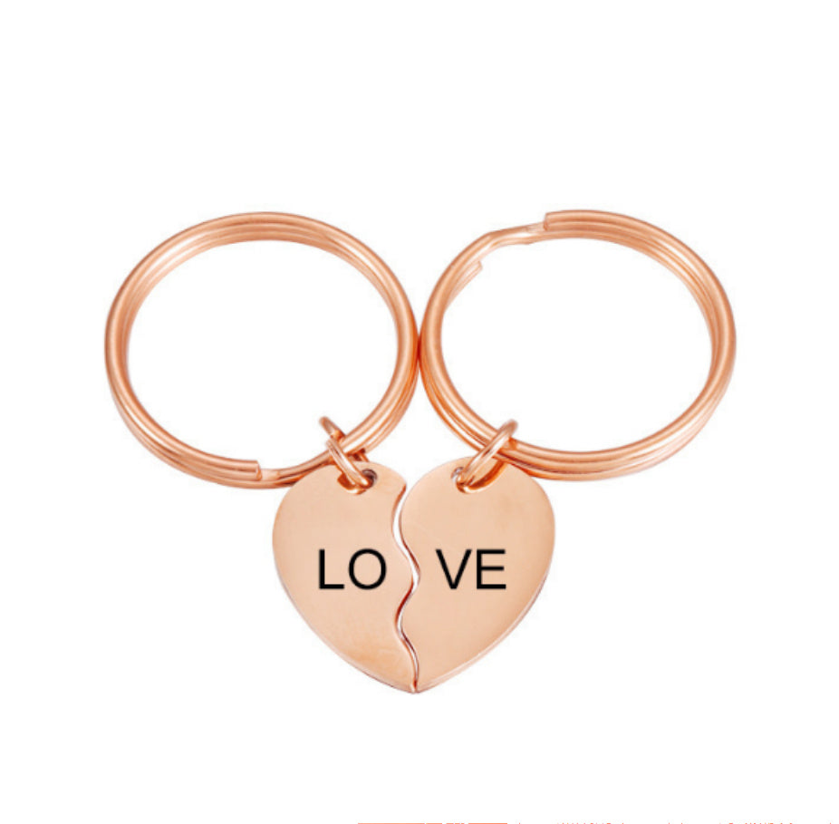 Love Stainless Steel Lettering Keychain Pendant Friend Couple