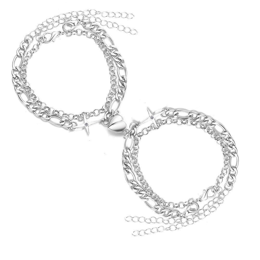 Fashion Jewelry Magnet Love Suction Bracelet Couple Valentines Day Gift
