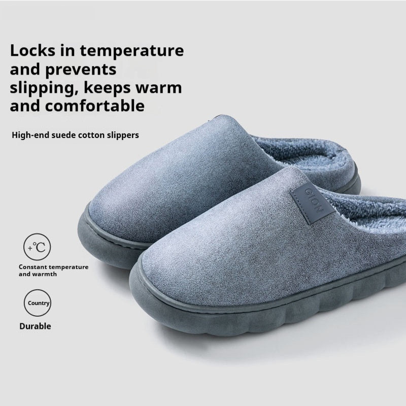 Home Slippers Winter Warm Fleece Shoes Indoor Bedroom Floor Plush Slippers For Women Couple