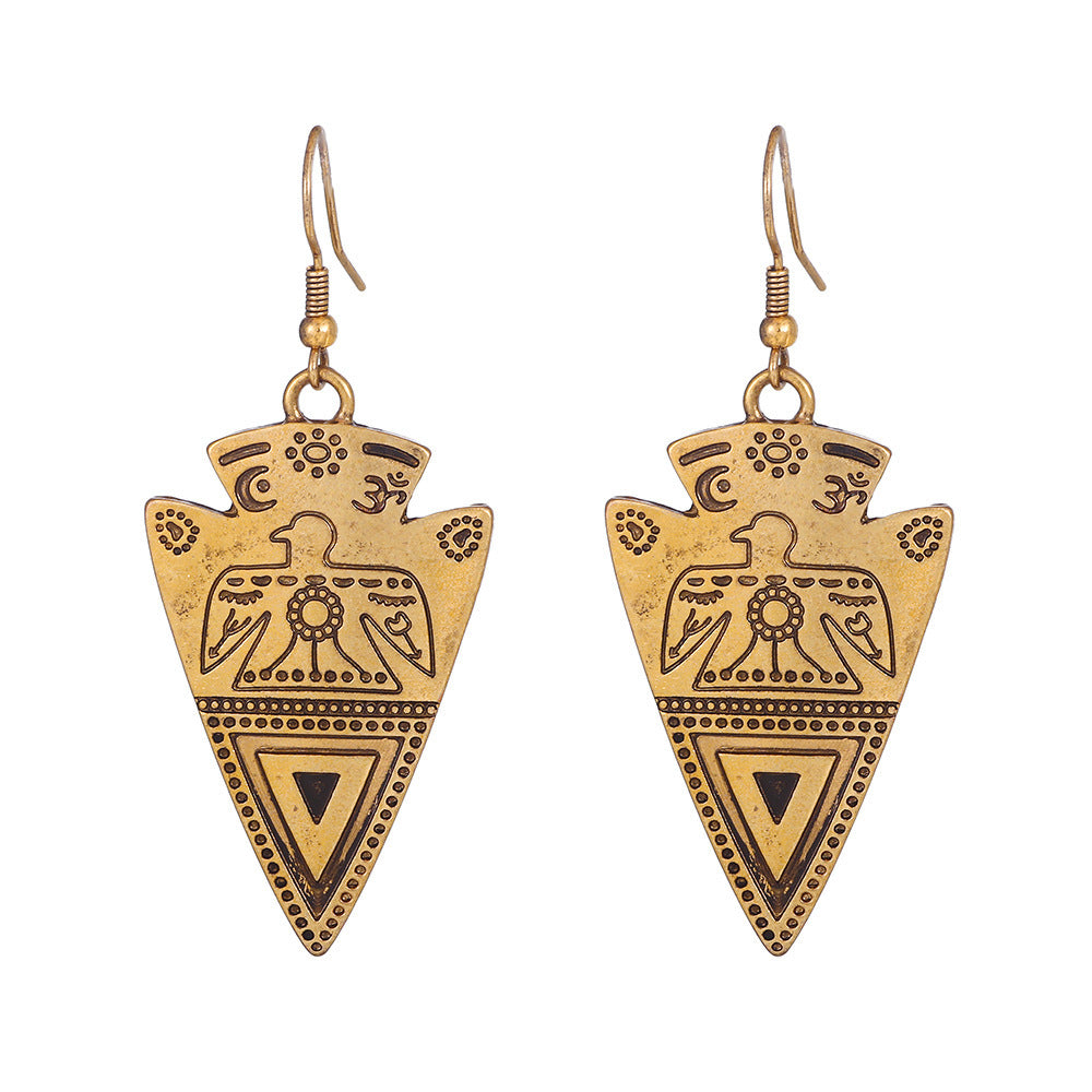 Metal Sun Moon Earrings Antique Eardrop Earring Women