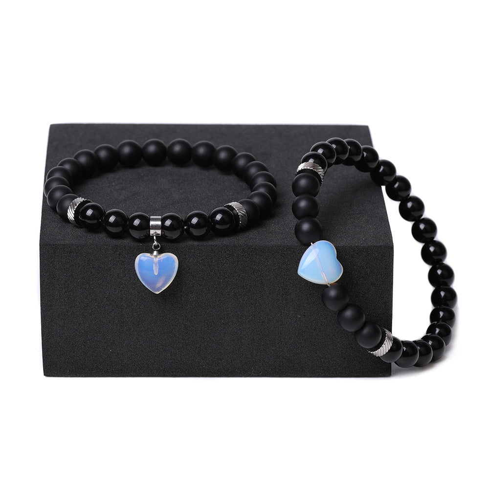 Natural Stone Couple Love Bracelet Suit