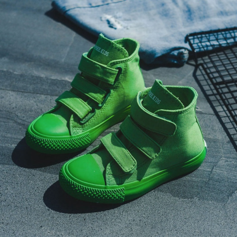 Children's Shoes High Top Candy Color Trend Children's Canvas Shoes Casual Shoes