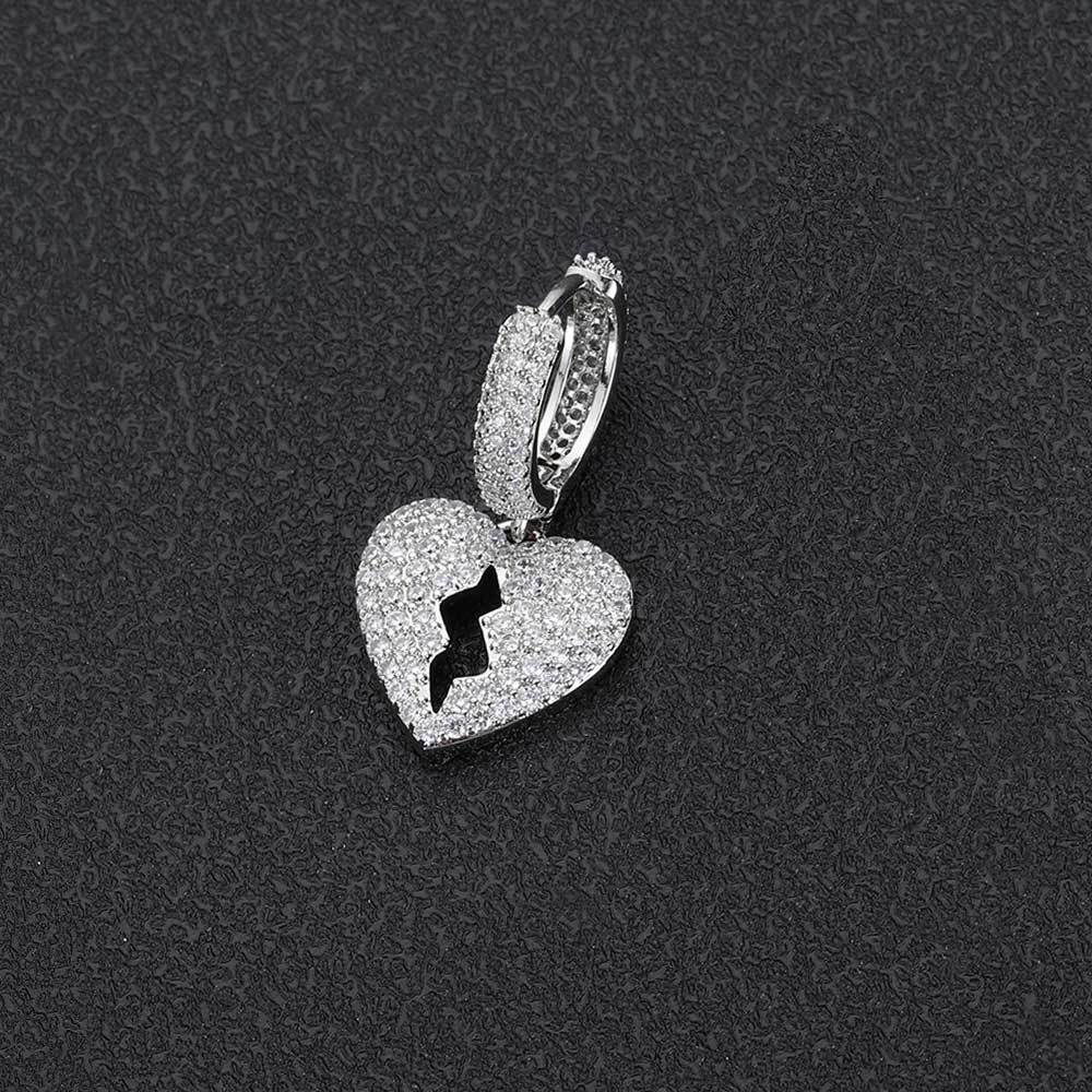 Hip Hop Copper Material Diy Heartbroken Full Personality Earrings