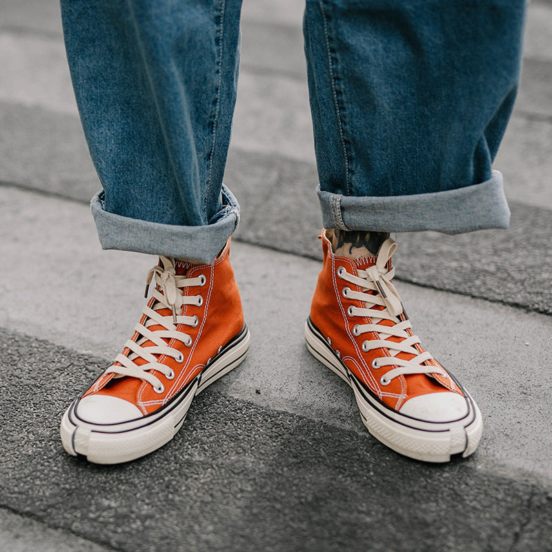 High-tops canvas shoes