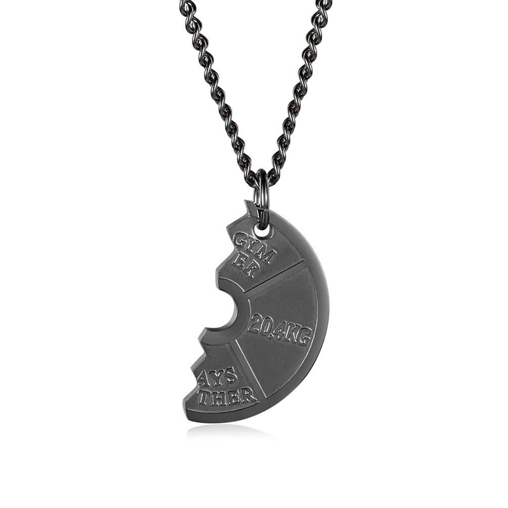 Dumbbell piece couple pendant