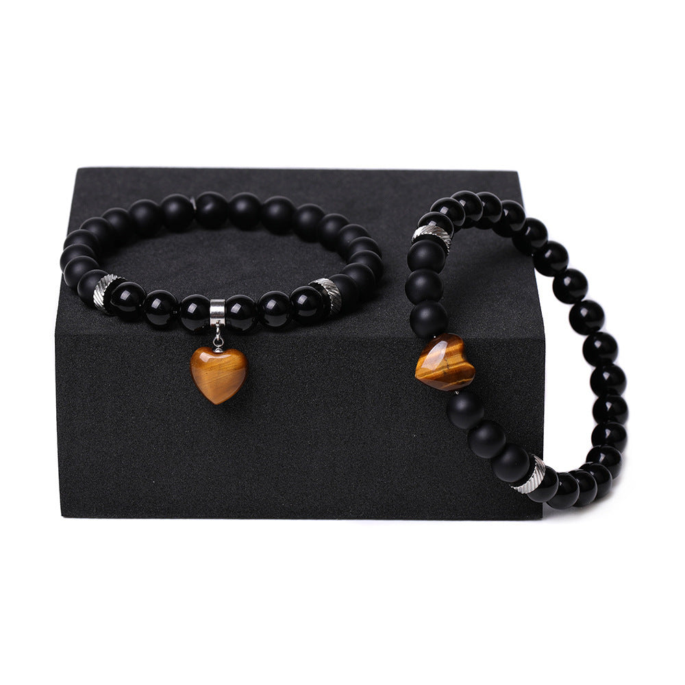 Natural Stone Couple Love Bracelet Suit